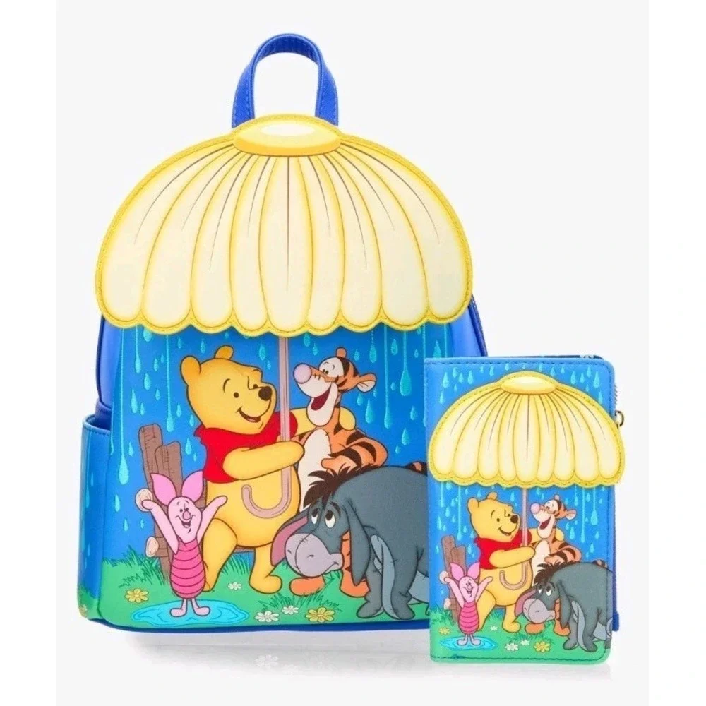Loungefly Disney Winnie the Pooh & Friends Rainy Daisy Umbrella Backpack +Wallet